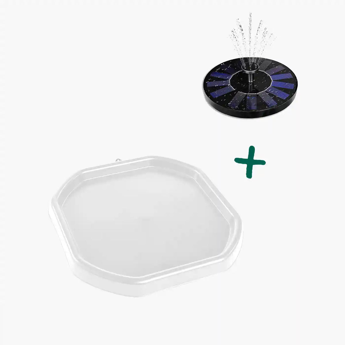 Medium white Good Bits tortoise soaking tray with solar fountain bundle