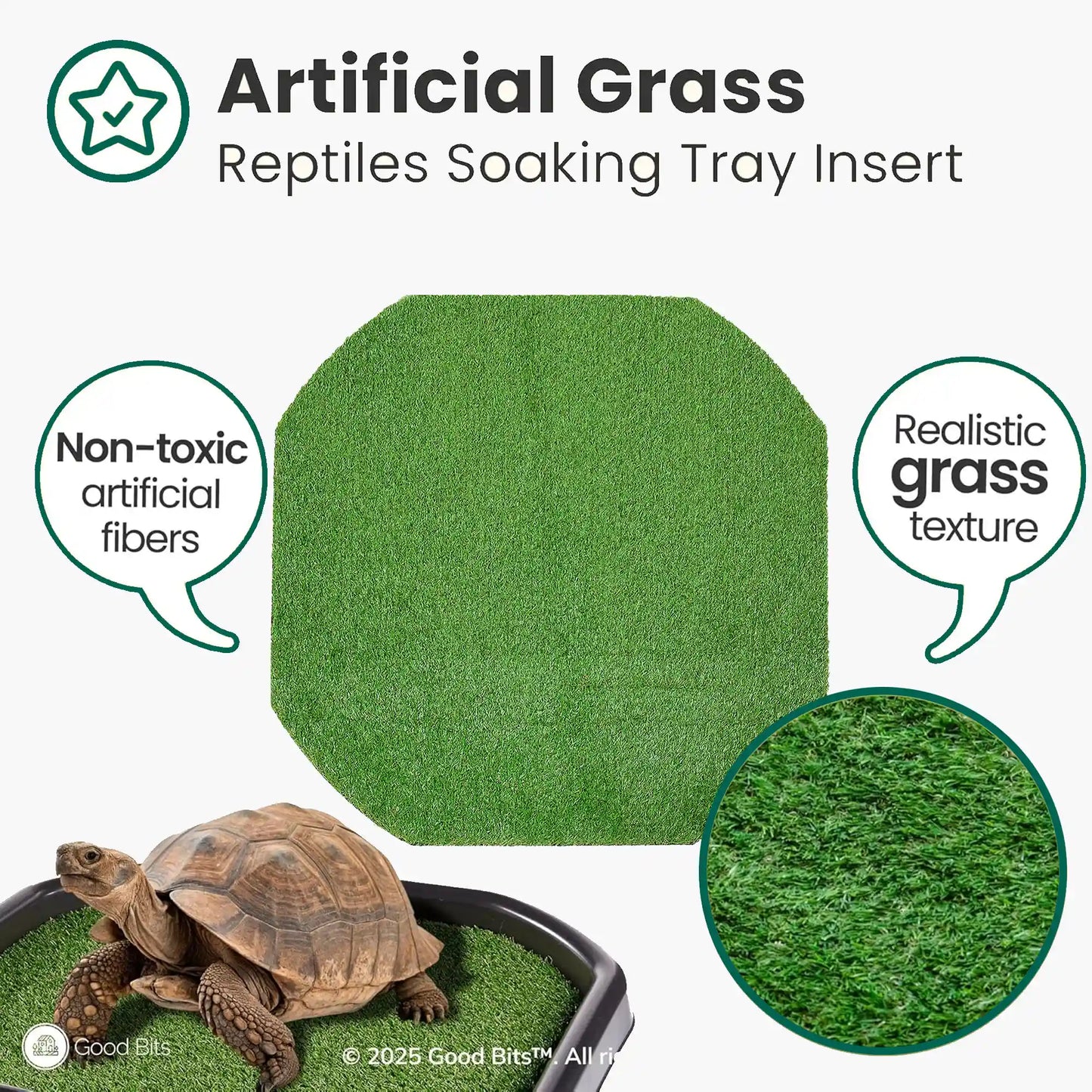 Tortoise Soaking Tray & Artificial Grass Bundle